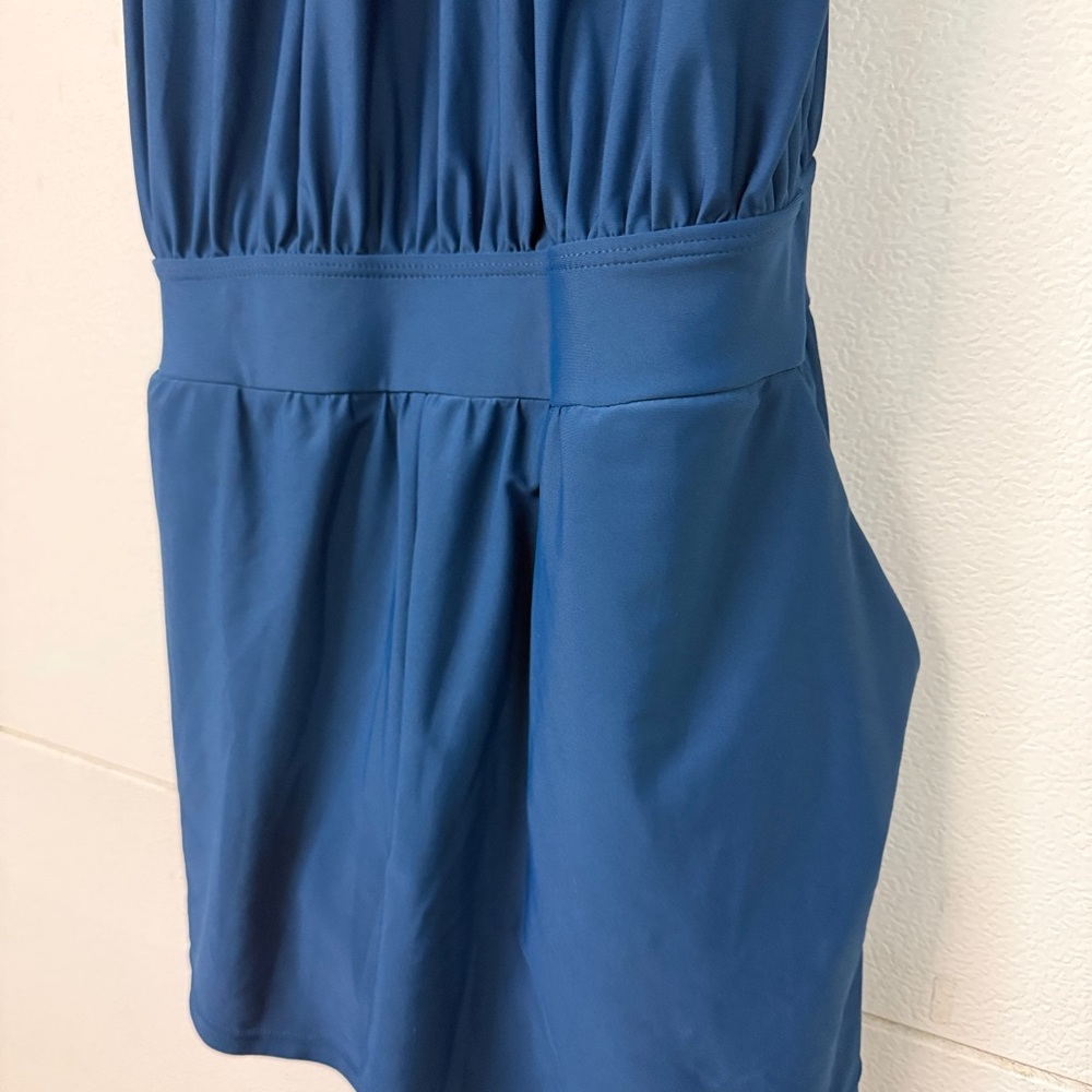 Bloomchic Solid Deep Blue Elegant One Piece Swims… - image 4